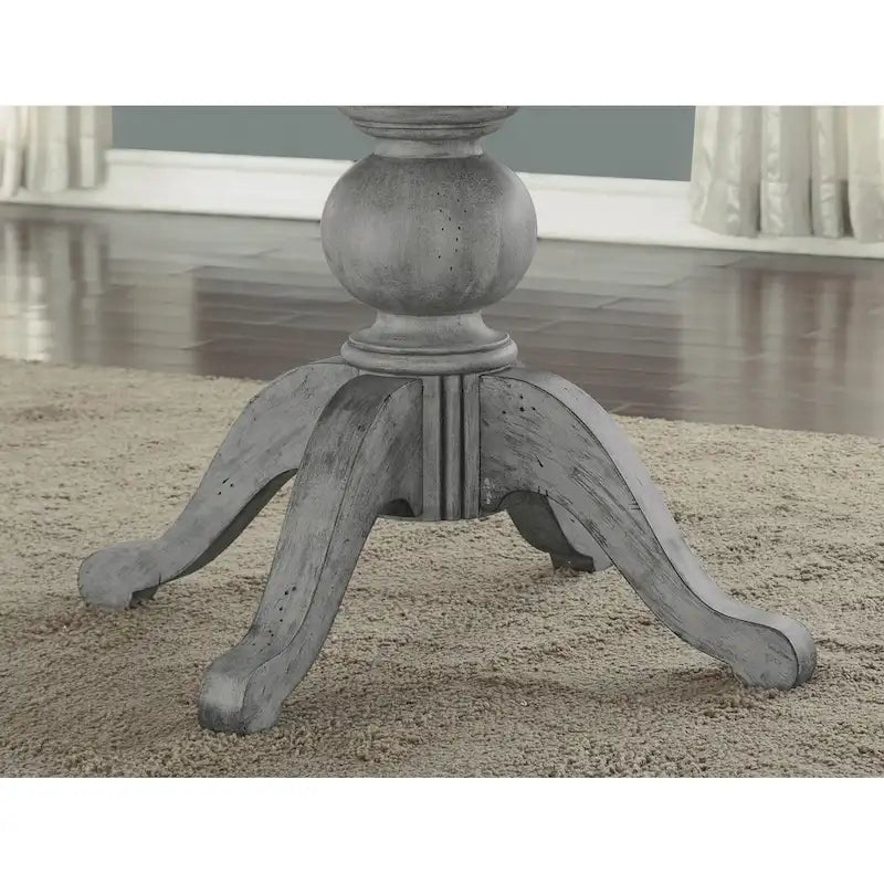 Gray Wood Pedestal Dining Table - 72 x 30 x 54
