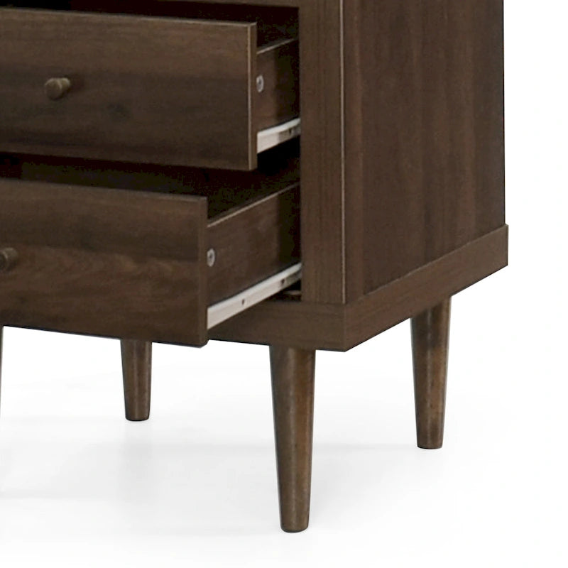 Nachtkastje in mid-century modern stijl met 2 laden