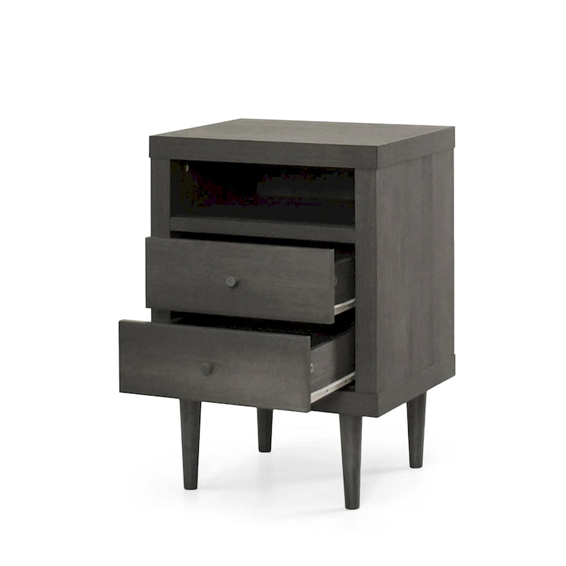 Nachtkastje in mid-century modern stijl met 2 laden