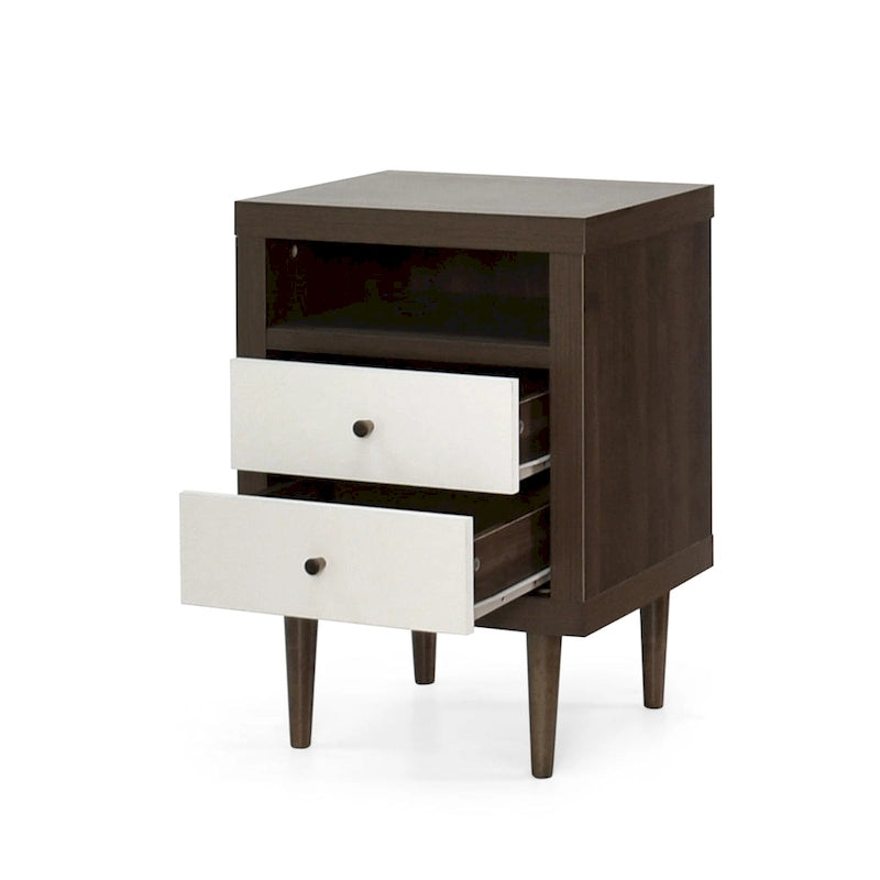 Nachtkastje in mid-century modern stijl met 2 laden