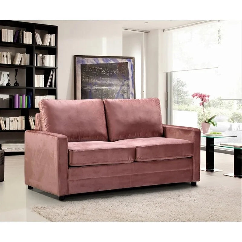 Velvet 70 inch Square Arms Sofa Bed