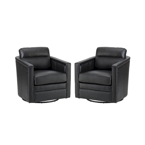 28.74 Wide Genuine Leather Swivel Chair Set of 2