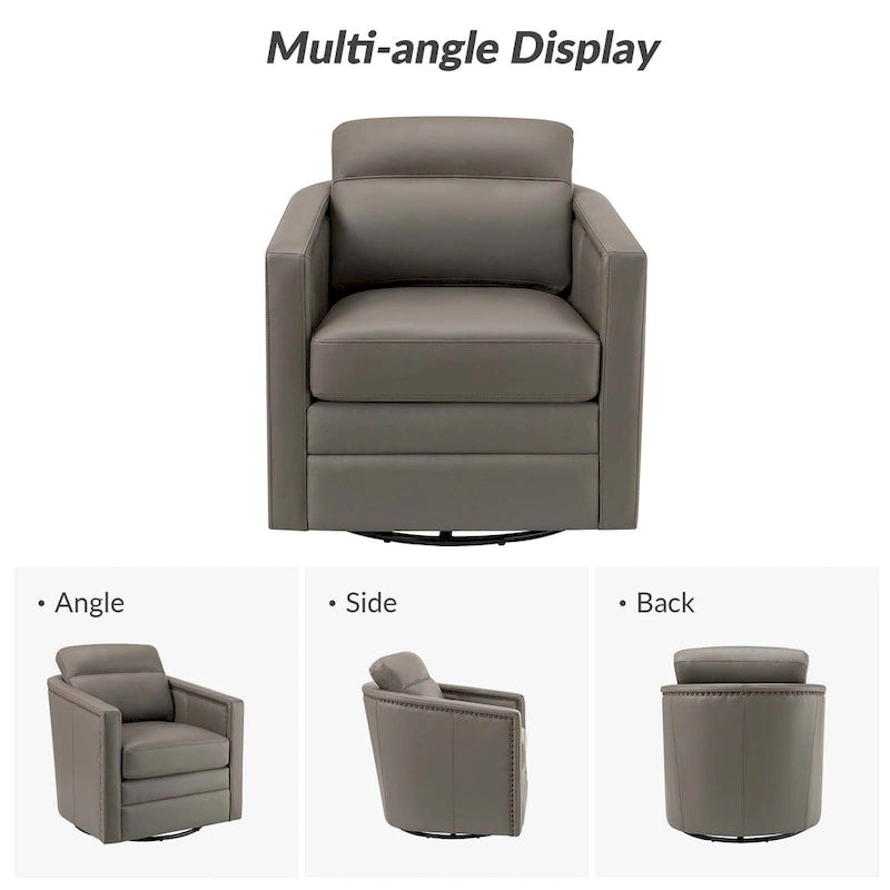 28.74 Wide Genuine Leather Swivel Chair Set of 2