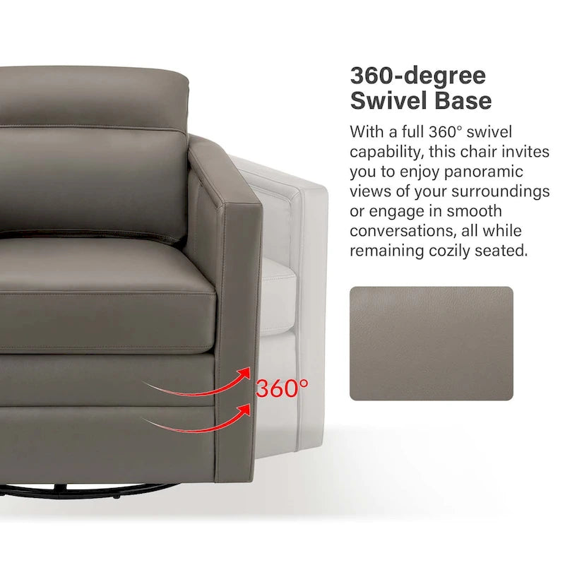 28.74 Wide Genuine Leather Swivel Chair Set of 2