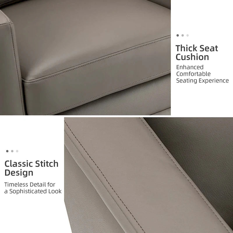 28.74 Wide Genuine Leather Swivel Chair Set of 2