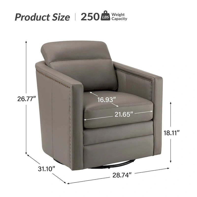 28.74 Wide Genuine Leather Swivel Chair Set of 2