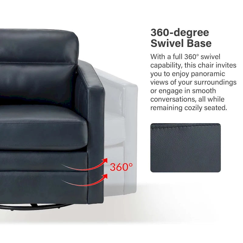 28.74 Wide Genuine Leather Swivel Chair Set of 2