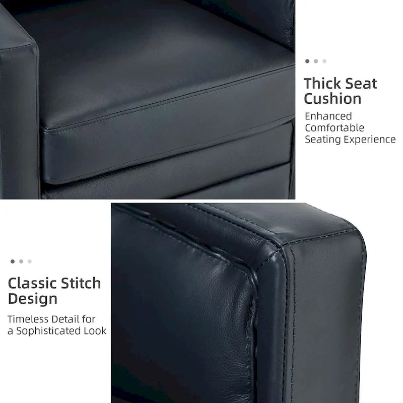 28.74 Wide Genuine Leather Swivel Chair Set of 2