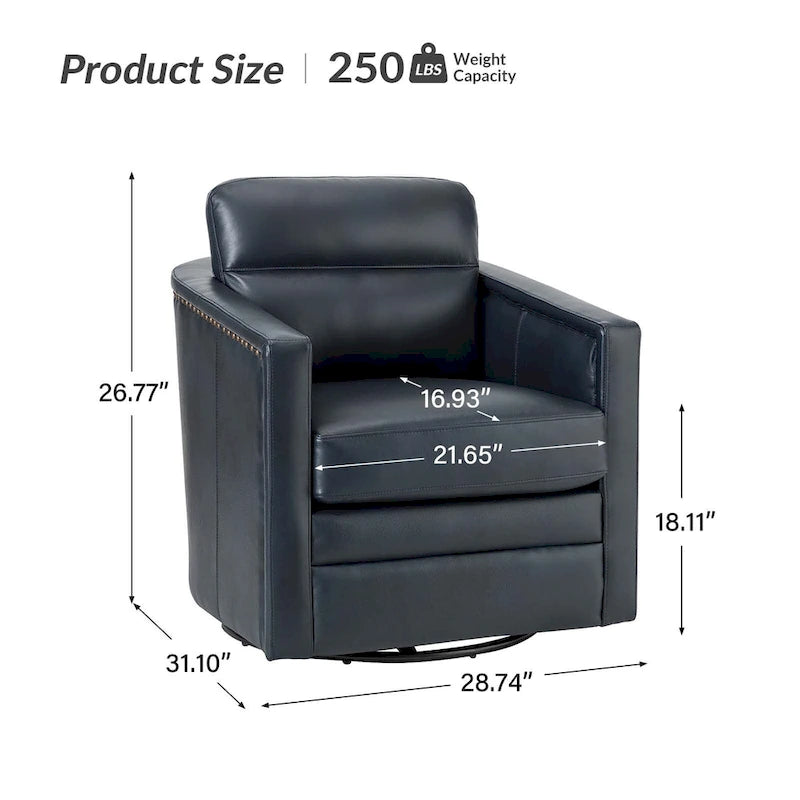 28.74 Wide Genuine Leather Swivel Chair Set of 2