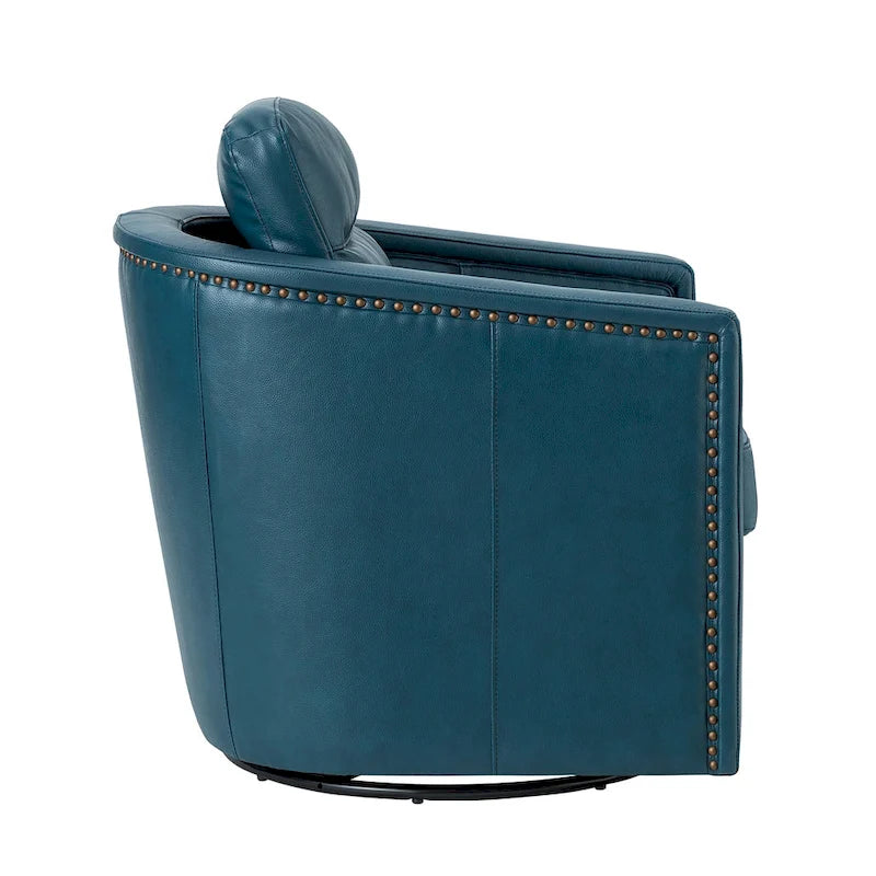 28.74 Wide Genuine Leather Swivel Chair Set of 2