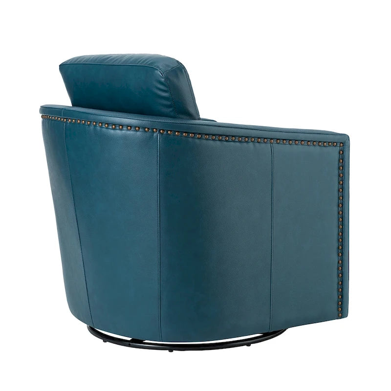 28.74 Wide Genuine Leather Swivel Chair Set of 2