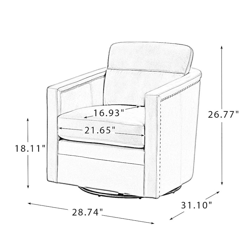28.74 Wide Genuine Leather Swivel Chair Set of 2