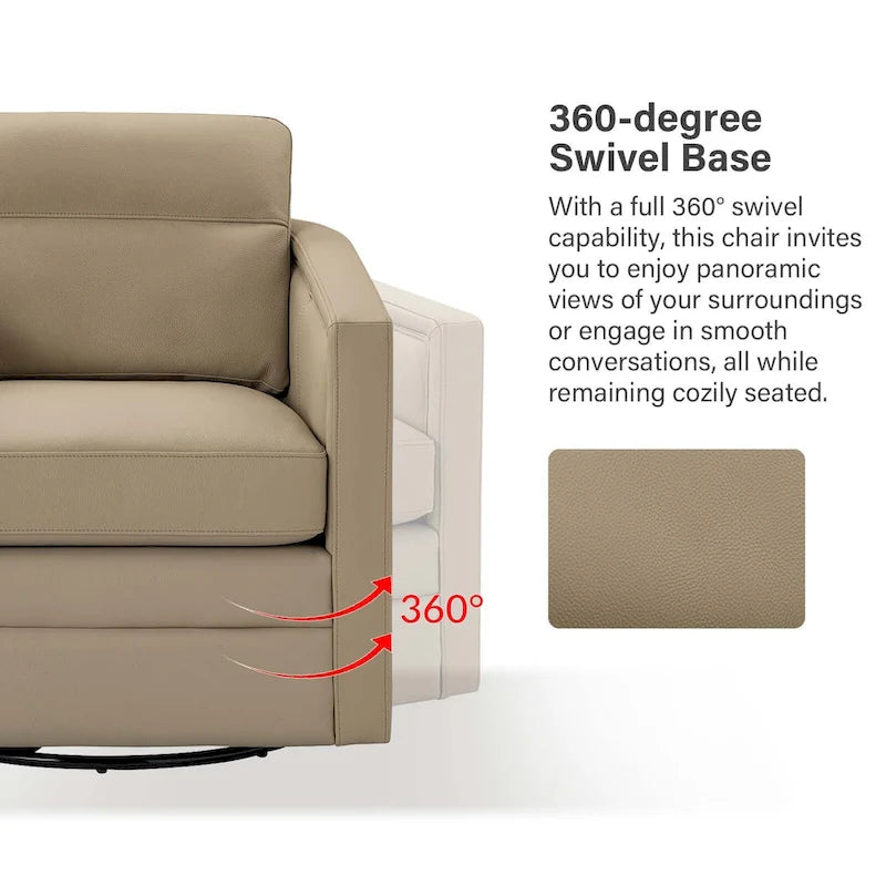 28.74 Wide Genuine Leather Swivel Chair Set of 2