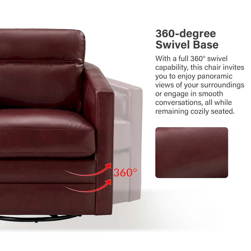 28.74 Wide Genuine Leather Swivel Chair Set of 2