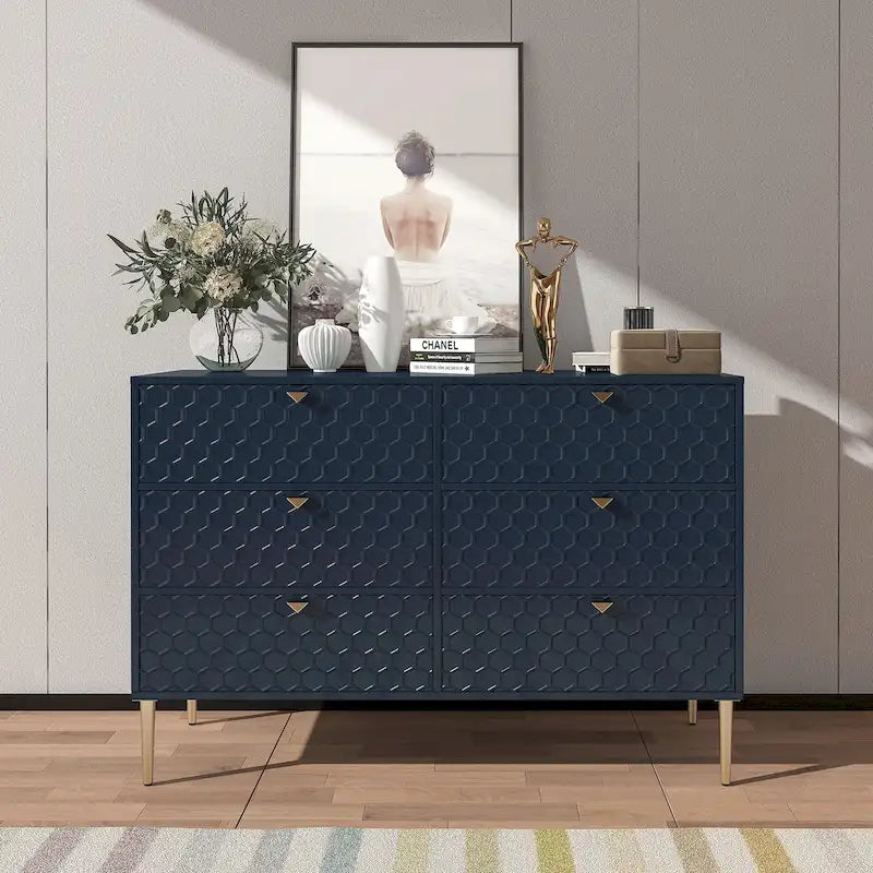 Moderne houten ladekast met 6 laden