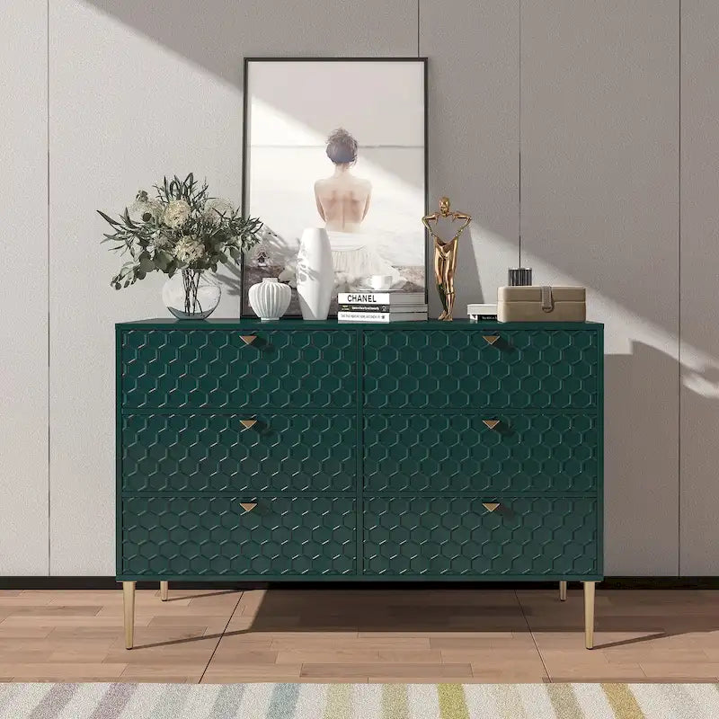 Moderne houten ladekast met 6 laden