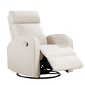 Modern Faux Leather Rocking Recliner with Swivel