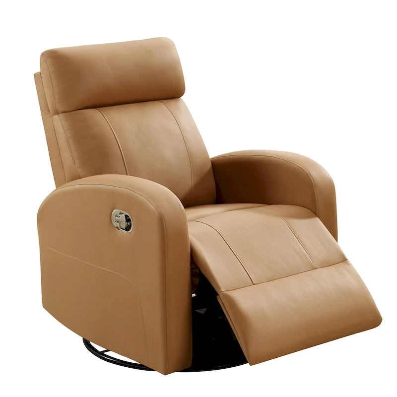 Modern Faux Leather Rocking Recliner with Swivel