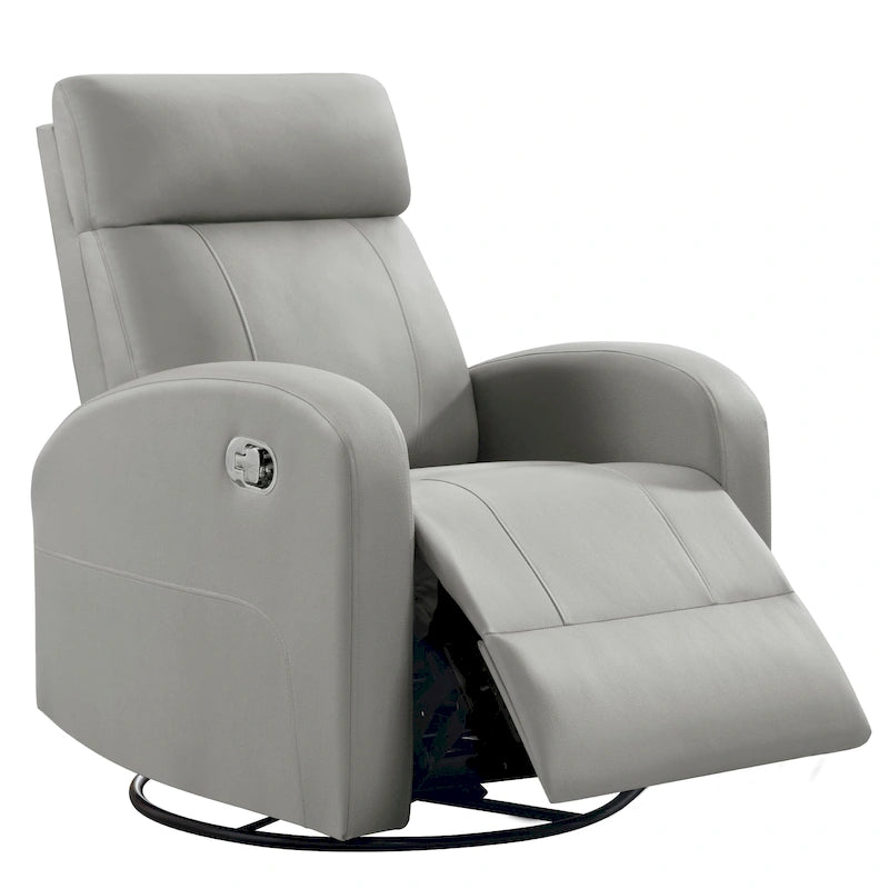 Modern Faux Leather Rocking Recliner with Swivel