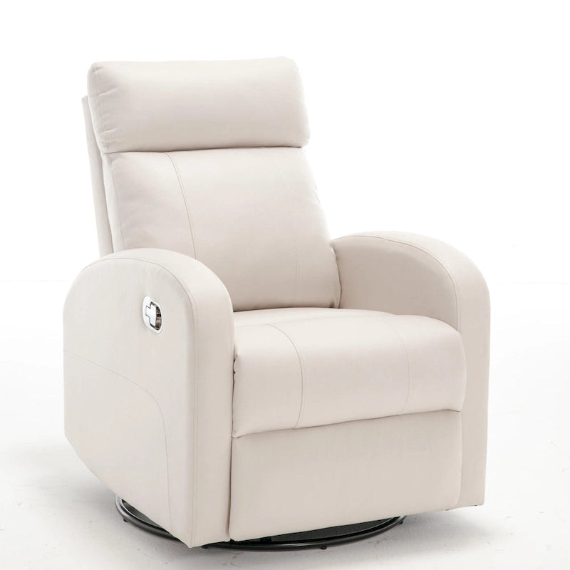 Modern Faux Leather Rocking Recliner with Swivel