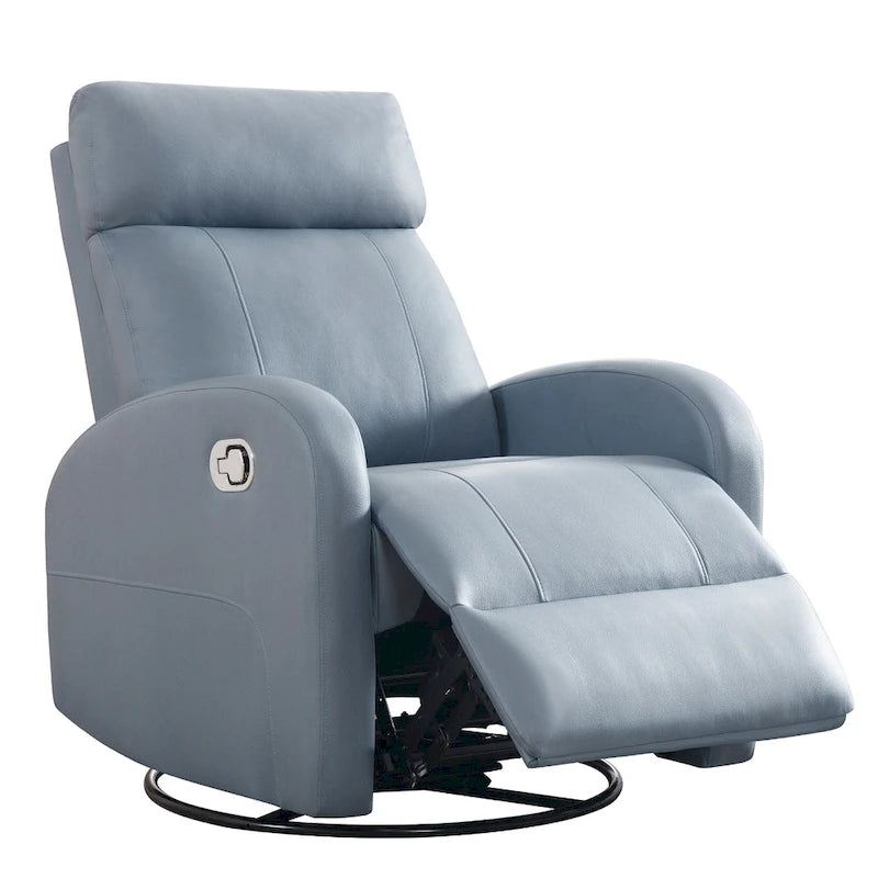 Modern Faux Leather Rocking Recliner with Swivel