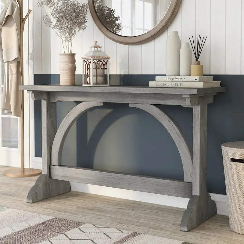 Rustic Oak Finish 47-inch Sofa Table