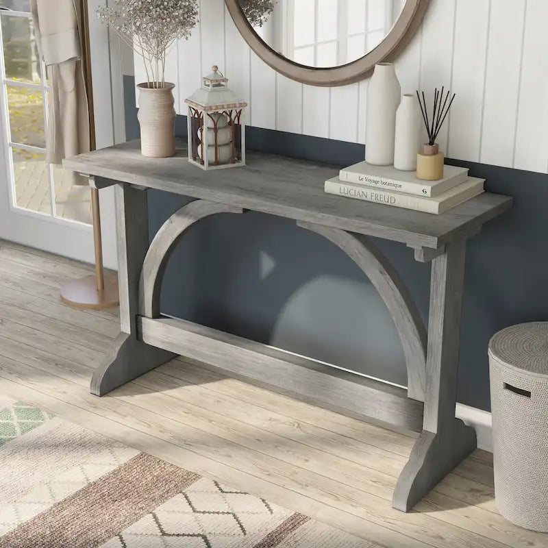 Rustic Oak Finish 47-inch Sofa Table