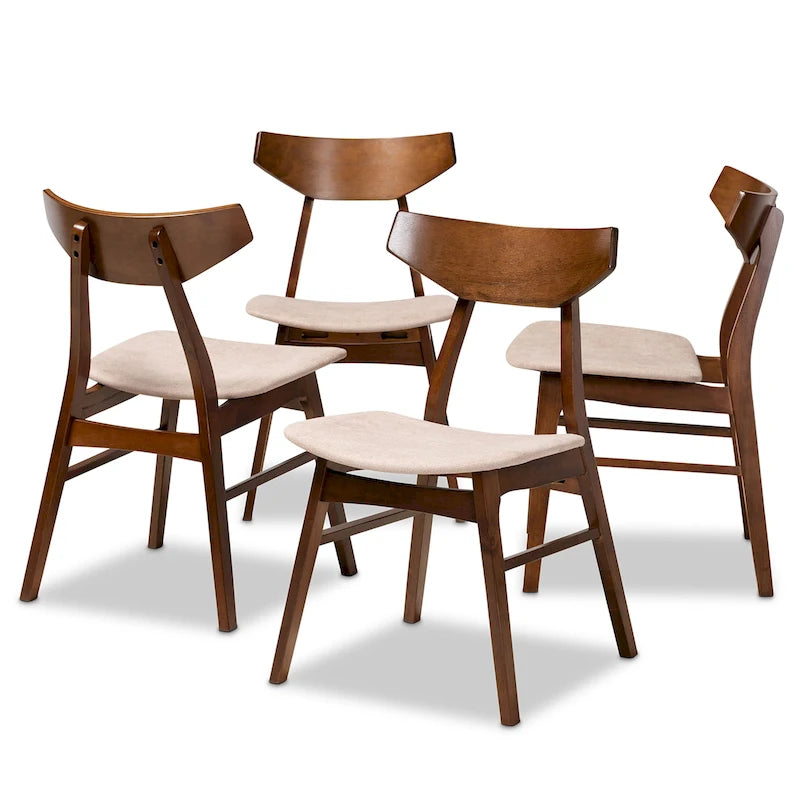 Mid-Century Modern Transitional 4-Piece Dining Chair Set