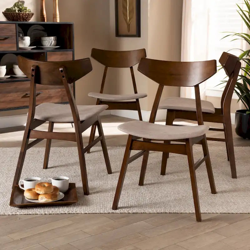 Danica Mid-Century Modern Transitional 4-Piece Dining Chair Set
