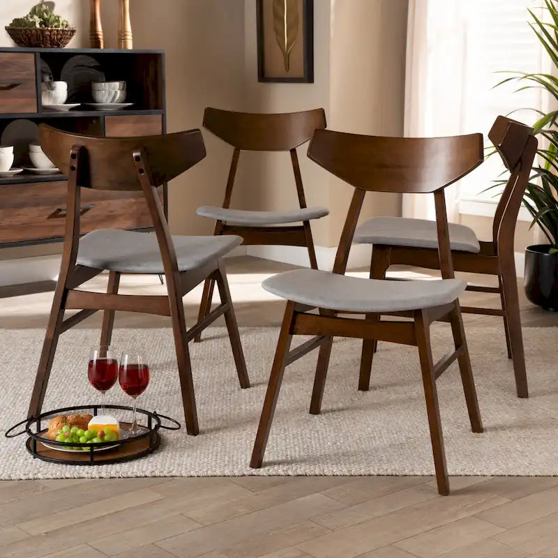 Mid-Century Modern Transitional 4-Piece Dining Chair Set