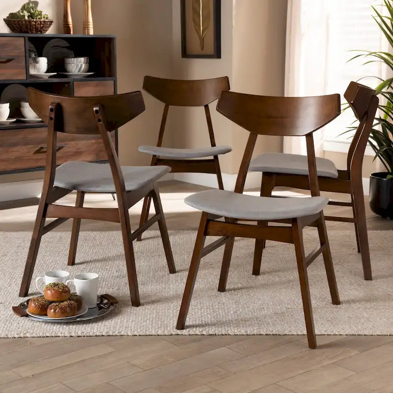 Mid-Century Modern Transitional 4-Piece Dining Chair Set