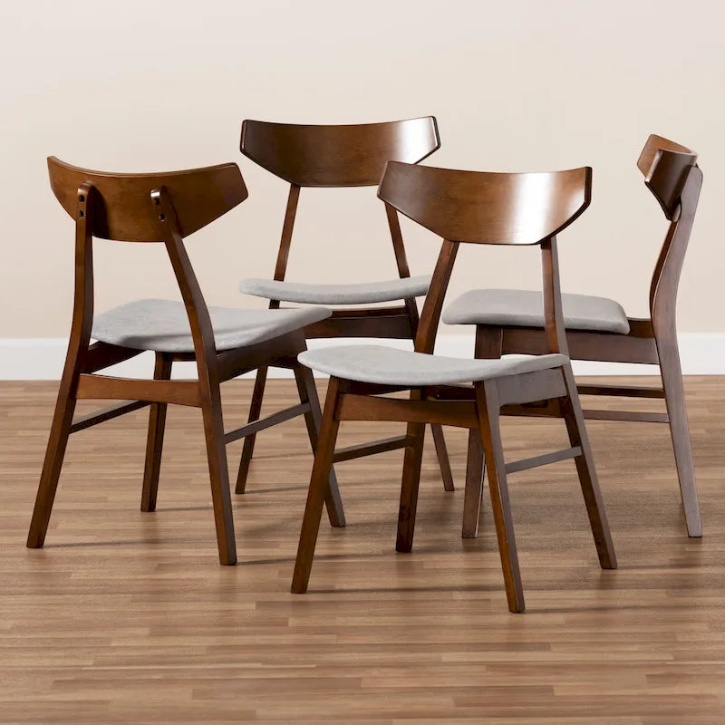 Mid-Century Modern Transitional 4-Piece Dining Chair Set