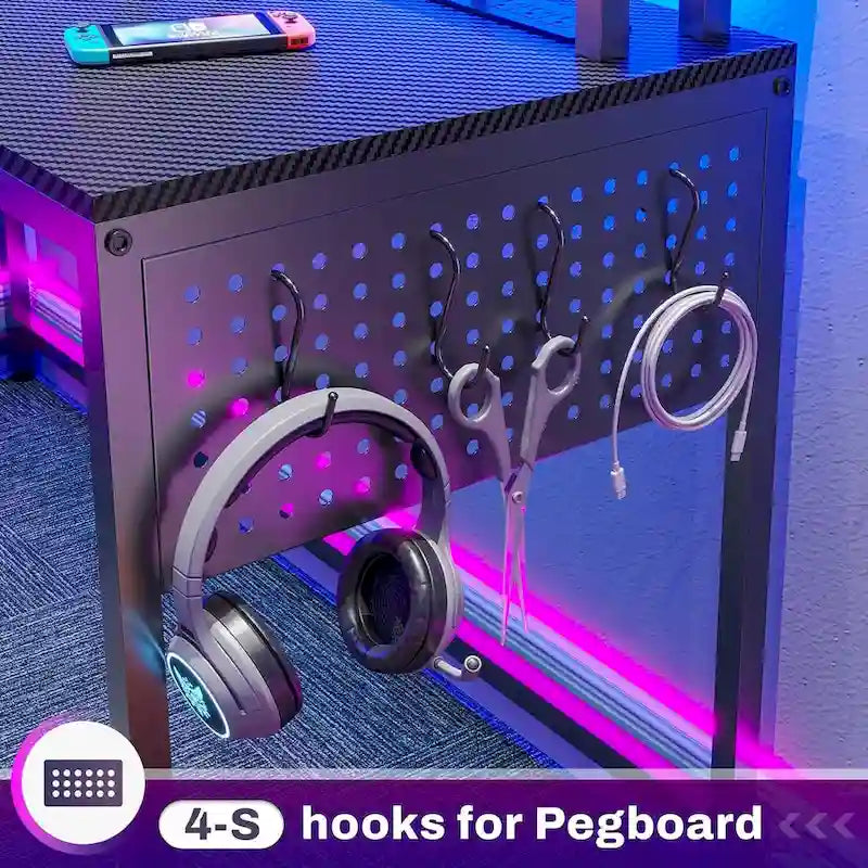 63.8 L Shaped Desk, Reversible Computer Desk Gaming Desk