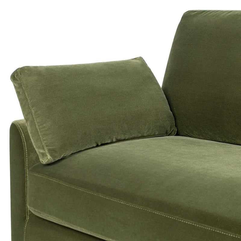 75.5 Velvet Modern Farmhouse Loose Pillow-Back Sofa