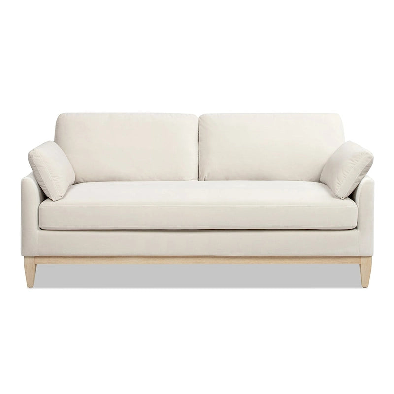75.5 Velvet Modern Farmhouse Loose Pillow-Back Sofa