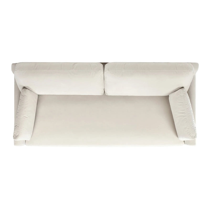 75.5 Velvet Modern Farmhouse Loose Pillow-Back Sofa
