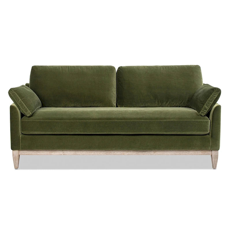 75.5 Velvet Modern Farmhouse Loose Pillow-Back Sofa