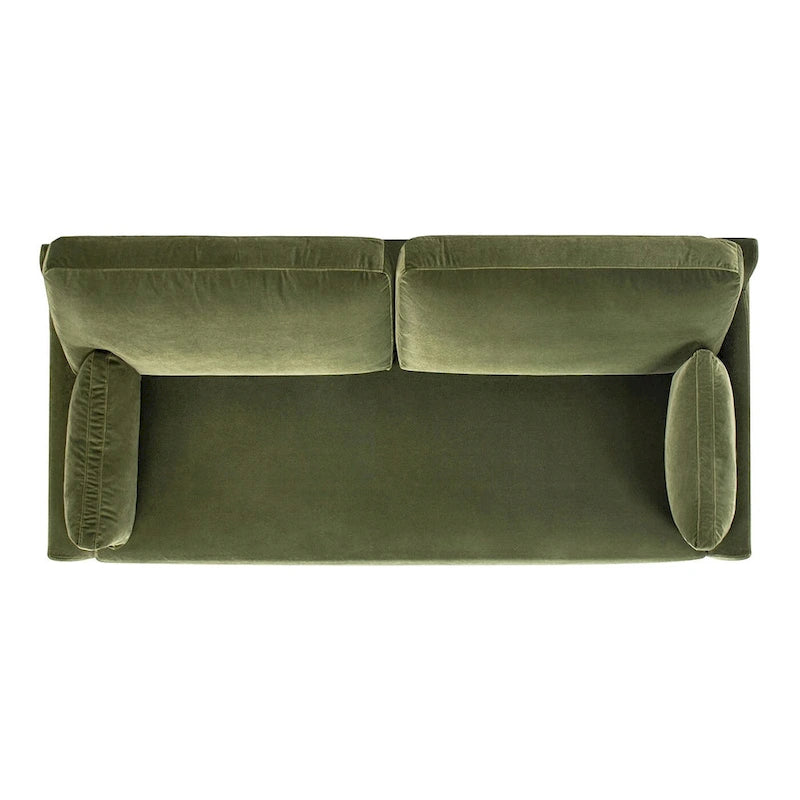 75.5 Velvet Modern Farmhouse Loose Pillow-Back Sofa