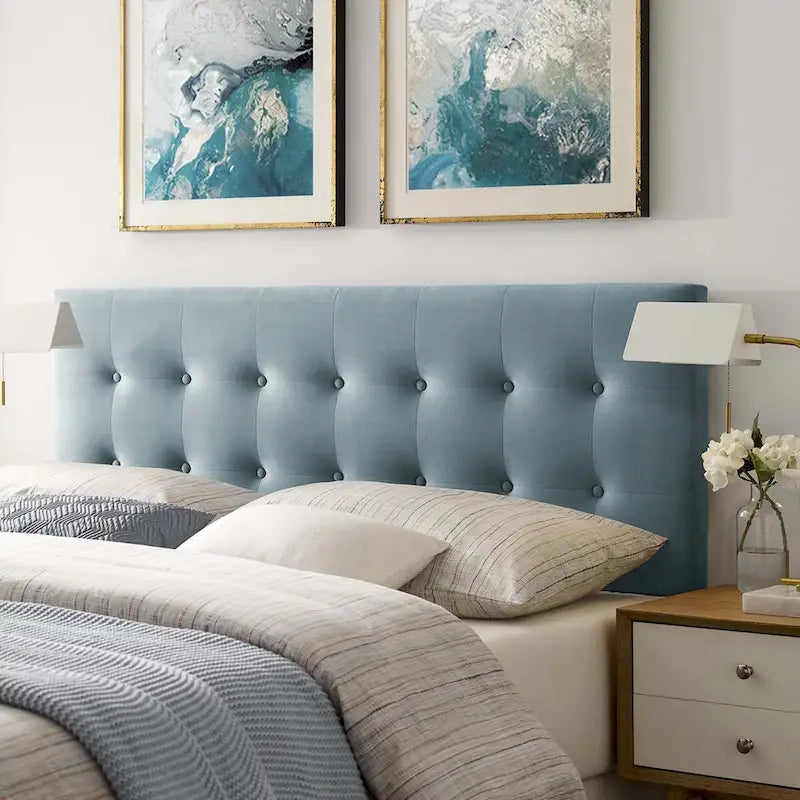 Gestoffeerd fluwelen hoofdbord voor kingsize bed