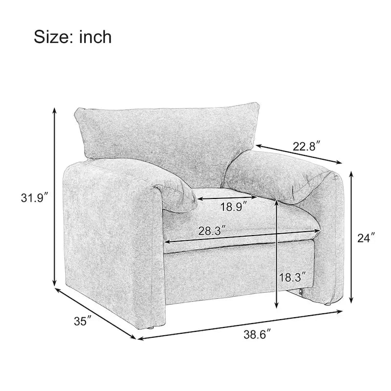Oversized Armchair Accent Chair Single Sofa