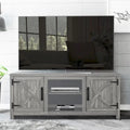 58 Farmhouse Barn Door Entryway Storage Console Table TV Stand - 58 inches in width