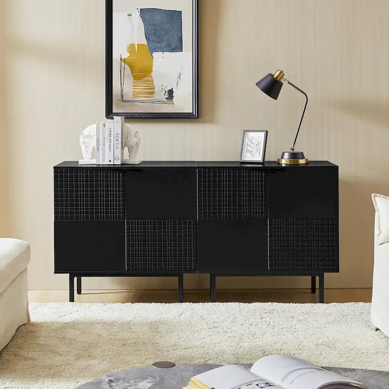 30Tall 2 Door Accent Cabinet with Metal Leg Set of 2by