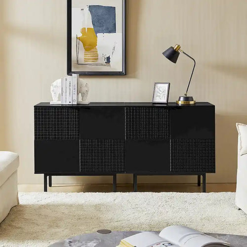 Arnold Modern 30Tall 2 Door Accent Cabinet with Metal Leg Set of 2by HULALA HOME