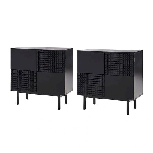 30Tall 2 Door Accent Cabinet with Metal Leg Set of 2by