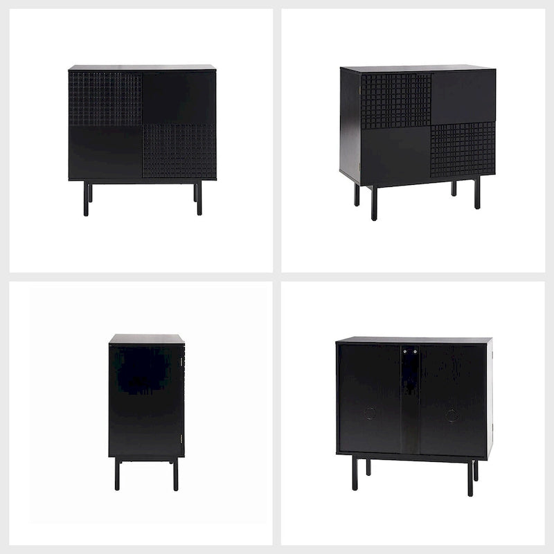 30Tall 2 Door Accent Cabinet with Metal Leg Set of 2by