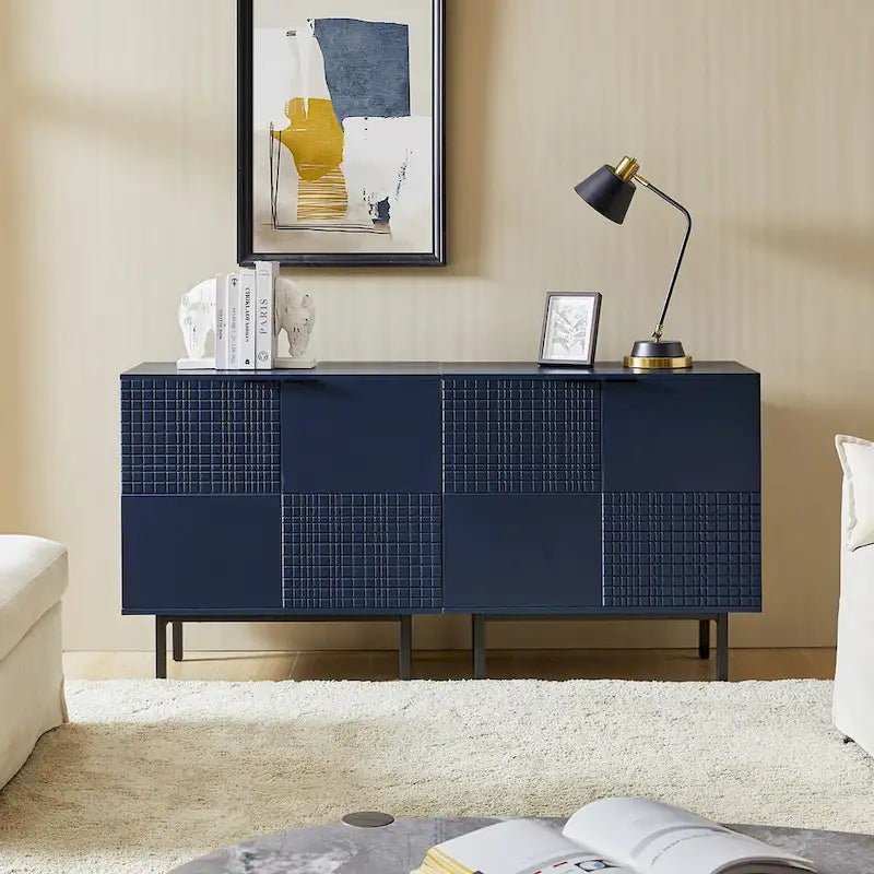 30Tall 2 Door Accent Cabinet with Metal Leg Set of 2by
