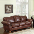 Brandon Distressed Whiskey Brown Top Grain Leather Sofa
