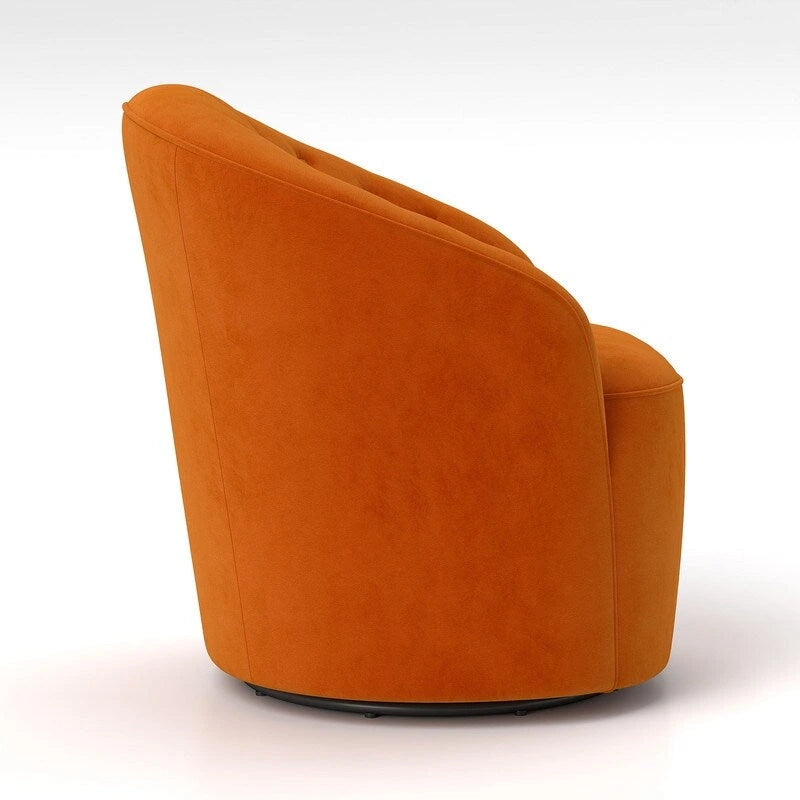 Moderne met fluweel beklede draaifauteuil van 360 graden met gecapitonneerde rugleuning, set van 2