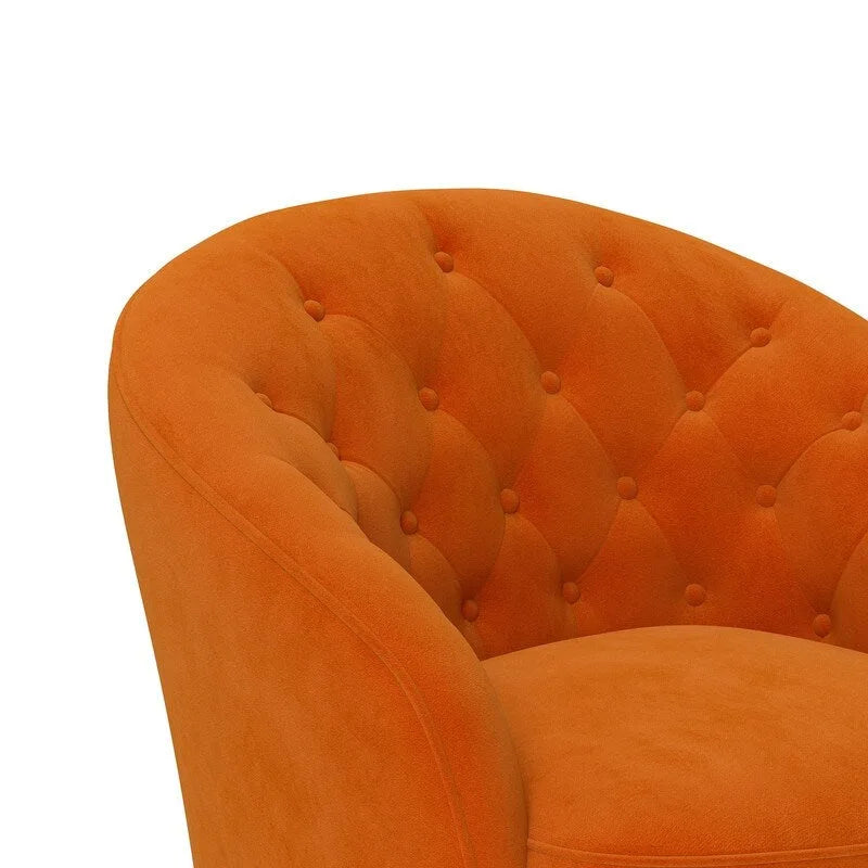 Moderne met fluweel beklede draaifauteuil van 360 graden met gecapitonneerde rugleuning, set van 2