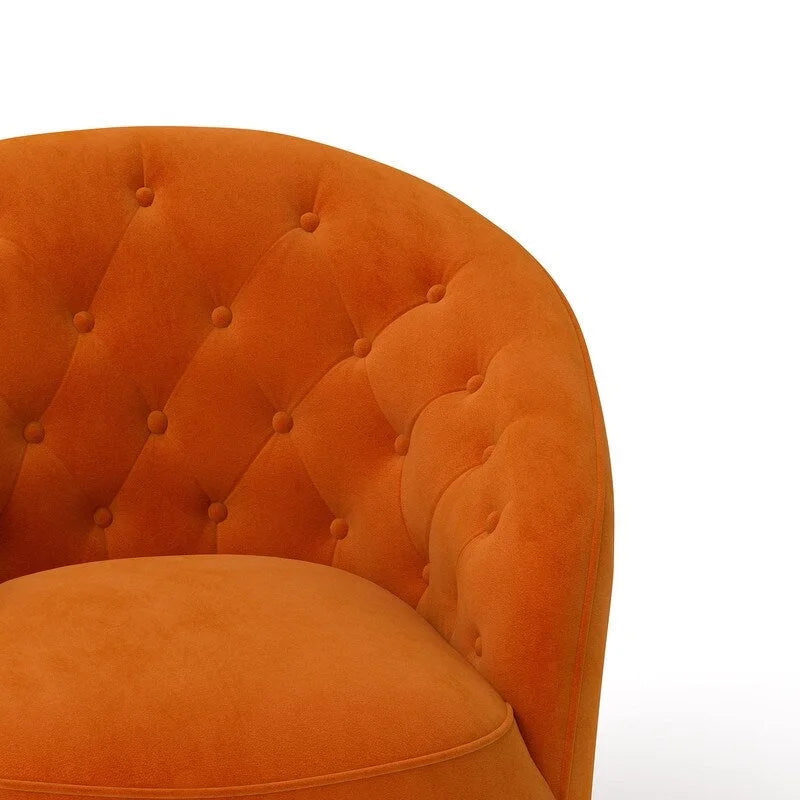 Moderne met fluweel beklede draaifauteuil van 360 graden met gecapitonneerde rugleuning, set van 2